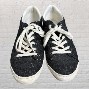 Old Navy Women’s Sneakers Size 8 Black Glitter Lace‎ Up Casual Shoes